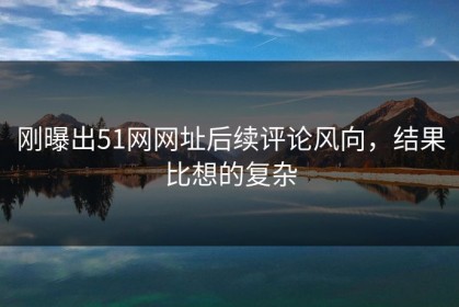 刚曝出51网网址后续评论风向，结果比想的复杂