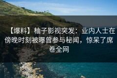 【爆料】柚子影视突发：业内人士在傍晚时刻被曝曾参与秘闻，惊呆了席卷全网