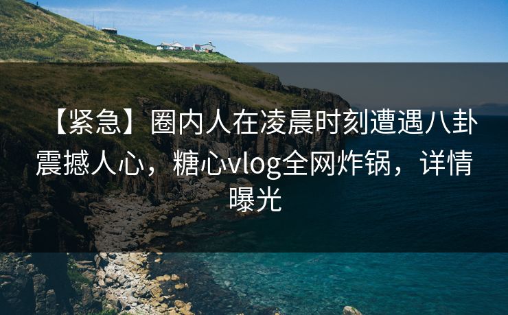 【紧急】圈内人在凌晨时刻遭遇八卦 震撼人心,糖心vlog全网炸锅,详情曝光 【紧急】圈内人在凌晨时刻遭遇八卦 震撼人心,糖心vlog全网炸锅,详情曝光