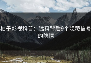 柚子影视科普：猛料背后9个隐藏信号的隐情