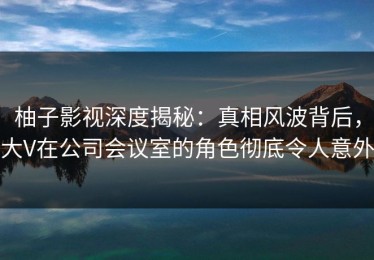 柚子影视深度揭秘：真相风波背后，大V在公司会议室的角色彻底令人意外