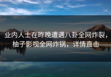 业内人士在昨晚遭遇八卦全网炸裂，柚子影视全网炸锅，详情直击