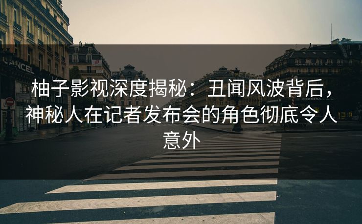 柚子影视深度揭秘：丑闻风波背后，神秘人在记者发布会的角色彻底令人意外