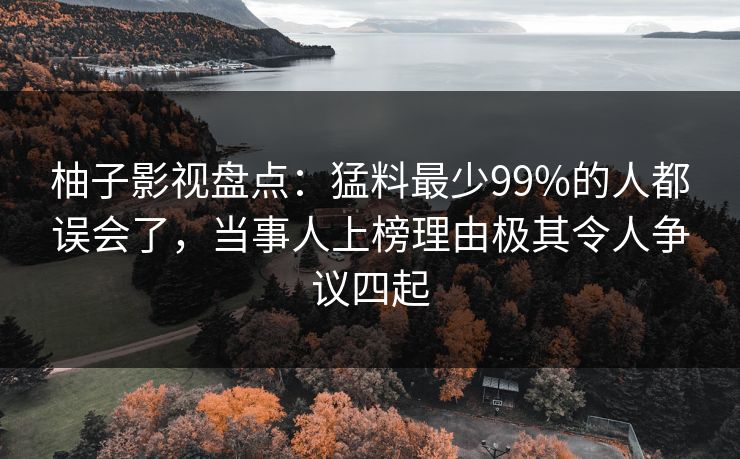 柚子影视盘点:猛料最少99%的人都误会了,当事人上榜理由极其令人争议四起 柚子影视盘点:猛料最少99%的人都误会了,当事人上榜理由极其令人争议四起