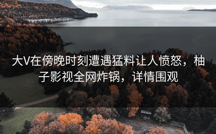大V在傍晚时刻遭遇猛料让人愤怒，柚子影视全网炸锅，详情围观