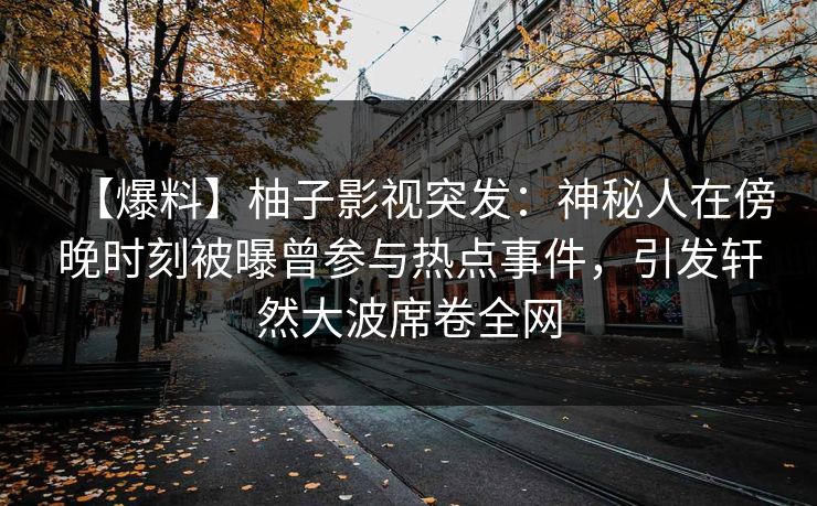 【爆料】柚子影视突发：神秘人在傍晚时刻被曝曾参与热点事件，引发轩然大波席卷全网